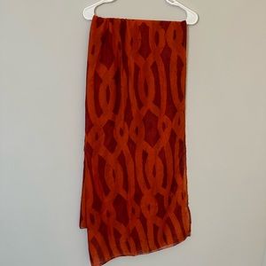 NWOT Scarf Orange and Burgundy